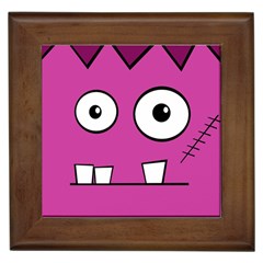 Halloween Frankenstein - pink Framed Tiles