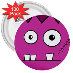 Halloween Frankenstein - Pink 3  Buttons (100 Pack)  by Valentinaart