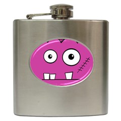 Halloween Frankenstein - pink Hip Flask (6 oz)