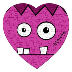 Halloween Frankenstein - Pink Jigsaw Puzzle (heart)