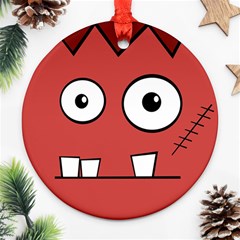 Halloween Frankenstein - Red Ornament (round) 