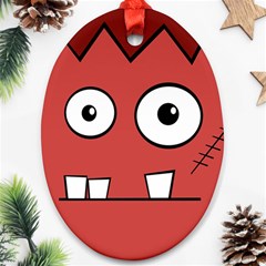 Halloween Frankenstein - Red Ornament (oval) 