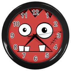 Halloween Frankenstein - Red Wall Clocks (black)