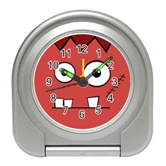 Halloween Frankenstein - Red Travel Alarm Clocks by Valentinaart