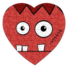 Halloween Frankenstein - Red Jigsaw Puzzle (heart)