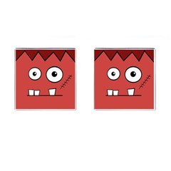 Halloween Frankenstein - Red Cufflinks (square) by Valentinaart