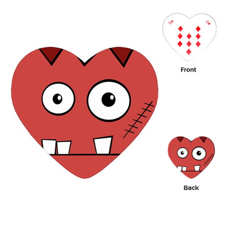 Halloween Frankenstein - Red Playing Cards (Heart) 