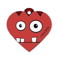 Halloween Frankenstein - Red Dog Tag Heart (one Side)