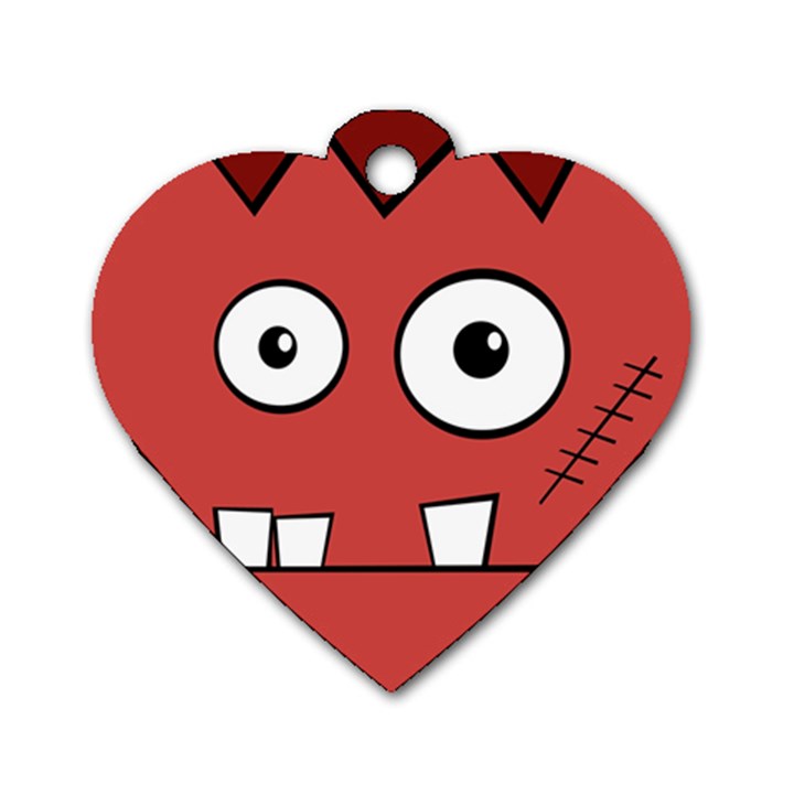 Halloween Frankenstein - Red Dog Tag Heart (One Side)