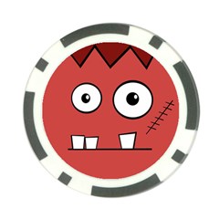 Halloween Frankenstein - Red Poker Chip Card Guards (10 Pack) 