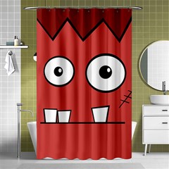 Halloween Frankenstein - Red Shower Curtain 48  X 72  (small) 