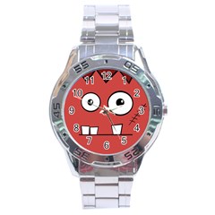 Halloween Frankenstein - Red Stainless Steel Analogue Watch