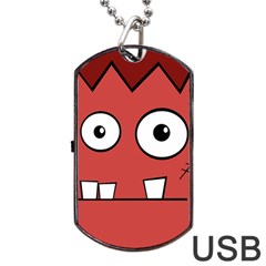 Halloween Frankenstein - Red Dog Tag Usb Flash (one Side)