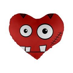 Halloween Frankenstein - Red Standard 16  Premium Heart Shape Cushions