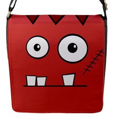 Halloween Frankenstein - Red Flap Messenger Bag (s) by Valentinaart