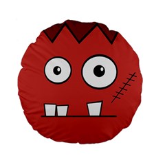 Halloween Frankenstein - Red Standard 15  Premium Flano Round Cushions by Valentinaart