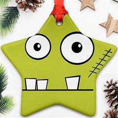 Halloween Frankenstein -yellow Ornament (star) 