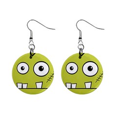 Halloween Frankenstein -yellow Mini Button Earrings by Valentinaart