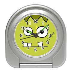 Halloween Frankenstein -yellow Travel Alarm Clocks by Valentinaart