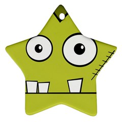 Halloween Frankenstein -yellow Star Ornament (two Sides)  by Valentinaart