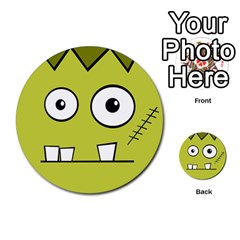 Halloween Frankenstein -yellow Multi-purpose Cards (round) 