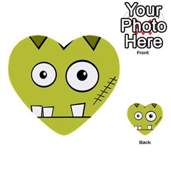 Halloween Frankenstein -yellow Multi-purpose Cards (heart)  by Valentinaart