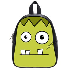 Halloween Frankenstein -yellow School Bags (small)  by Valentinaart