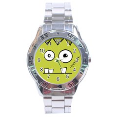 Halloween Frankenstein -yellow Stainless Steel Analogue Watch by Valentinaart