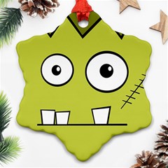 Halloween Frankenstein -yellow Snowflake Ornament (2-side)