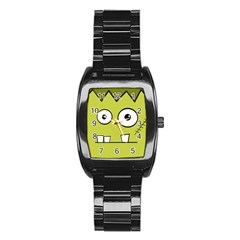 Halloween Frankenstein -yellow Stainless Steel Barrel Watch by Valentinaart