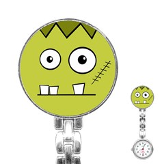 Halloween Frankenstein -yellow Stainless Steel Nurses Watch by Valentinaart