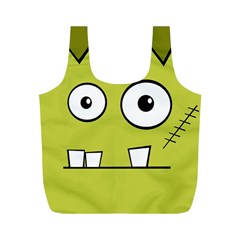 Halloween Frankenstein -yellow Full Print Recycle Bags (m)  by Valentinaart