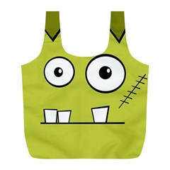 Halloween Frankenstein -yellow Full Print Recycle Bags (l)  by Valentinaart