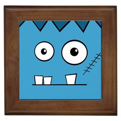 Halloween Frankenstein - Blue Framed Tiles by Valentinaart