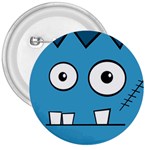 Halloween Frankenstein - Blue 3  Buttons Front