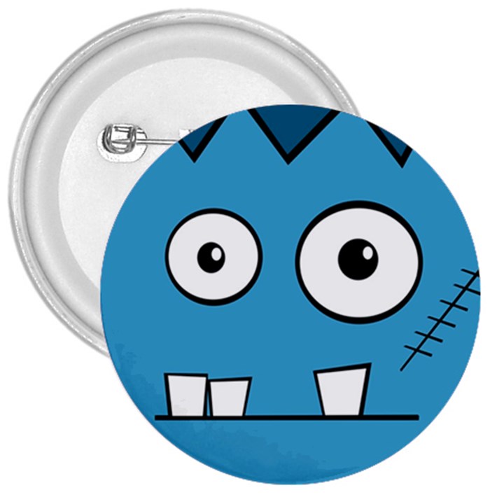 Halloween Frankenstein - Blue 3  Buttons