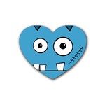 Halloween Frankenstein - Blue Rubber Coaster (Heart)  Front