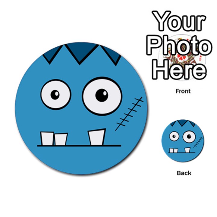 Halloween Frankenstein - Blue Multi-purpose Cards (Round) 