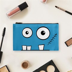 Halloween Frankenstein - Blue Cosmetic Bag (small)  by Valentinaart