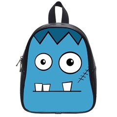 Halloween Frankenstein - Blue School Bags (small)  by Valentinaart