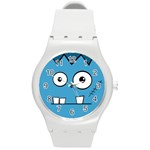 Halloween Frankenstein - Blue Round Plastic Sport Watch (M) Front