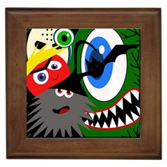 Halloween Monsters Framed Tiles by Valentinaart