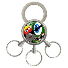 Halloween Monsters 3-ring Key Chains by Valentinaart