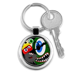 Halloween Monsters Key Chains (round)  by Valentinaart