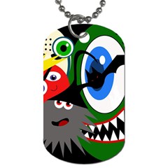 Halloween Monsters Dog Tag (one Side) by Valentinaart