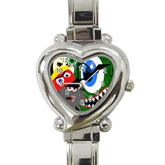 Halloween Monsters Heart Italian Charm Watch by Valentinaart