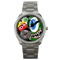 Halloween Monsters Sport Metal Watch by Valentinaart