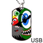 Halloween monsters Dog Tag USB Flash (One Side) Front