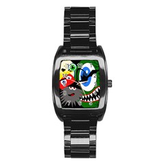 Halloween Monsters Stainless Steel Barrel Watch by Valentinaart