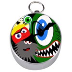 Halloween monsters Silver Compasses Front